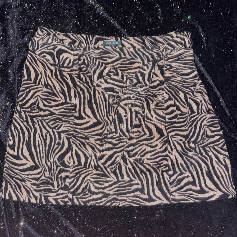 Velvet Zebra Print Skirt